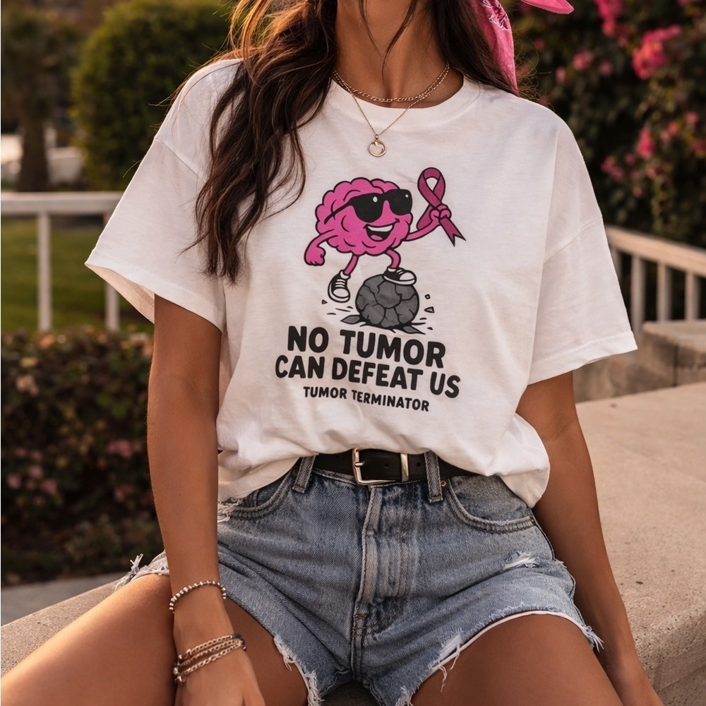 Breast Cancer Awareness Graphic Tee | Size Small | “No Tumor Can Defeat Us”
